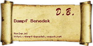 Dampf Benedek névjegykártya