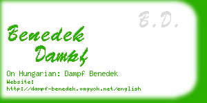 benedek dampf business card